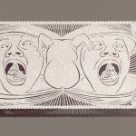 "Clams," paper cutout, 15 x 24cm