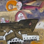 上海同盟, 45 X 43cm , 牛皮纸,水彩 上海同盟, 45 X 43cm , 牛皮纸,水彩