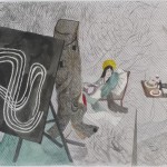 A Person Who Has Never Seen the Ocean ink, mineral pigment, pencil, acrylic, 360 x 33cm, 2010