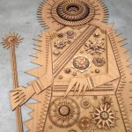 Bai Yiluo, "Center No.5," wooden board,117 x 78 x 10, 2013 Bai Yiluo, "Center No.5," wooden board,117 x 78 x 10, 2013