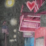  Between Face and Lips ink, mineral pigment, pencil, acrylic, 400 x 33cm, 2011