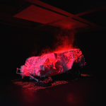 游离，激光，烟雾，金属，布，450 x 200 x 1000 cm, 2007