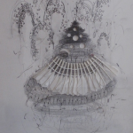 Karin van Dam, "Untitled," badminton, pencil on paper Karin van Dam, "Untitled," badminton, pencil on paper