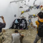 Girolamo Marri,“神秘的大师，他的论文， 他的徒弟和他们妄想出来眩晕的人物我，装置和艺术行为，现场品，布基胶带, 2013