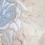 柴一茗, "西游记之一 ", 水墨在宣纸上, 160 x 35 cm, 2009